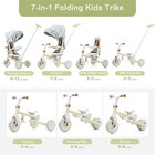 7 In 1 Kids Tricycle Foldable Baby Toddler W  Handle Removable Pedal Toy Bike