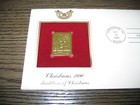 1990 Christmas Traditions Gold Golden Cover Replica Stamp 