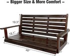 4 5ft Wooden Porch Swing bench Swing  hanging Chains springs heavy Duty 880 Lbs