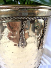 Vintage Brass Rope   Tassel Planter Pot 8 X 6 5 