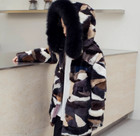 Girls Real Natural Kids Mink Fur Coat With Fox Fur Hood Child Fashion Jacket