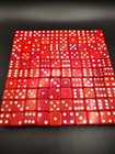 Vintage Dice Lot Of 100 - Red Body W  White Pips - Square   Rounded Corners