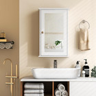Bathroom Medicine Cabinet With Mirror  Wall Mounted Single Mirror Door Storage C