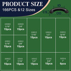 166pc Scuba O-ring Kit Nbr 90a Rubber O Rings Diving Repair Seal Assortment