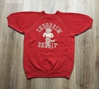 1950   s Missouri Tigers Vintage Flocked Red Double Sided Sweatshirt Small