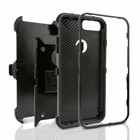 For Iphone 7  8  Plus - Hard Hybrid Armor Case Cover Black Holster W  Belt Clip