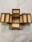 Singer Vintage Wood Sewing Box Caddy Fold Out Keepsake 8  X 5    Notions Accordion