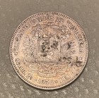 1936 Venezuela 5 Bolivares  900 Silver Coin