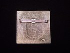  jj  Jonette Jewelry Silver Pewter  lion Face  Square Pin