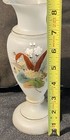 Antique Victorian Bristol Blown Glass Vase Hand Painted Flowers