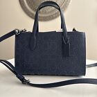 Coach Cx266 Nina Small Tote Bag Signature Rivets Refined Leather True Navy Blue