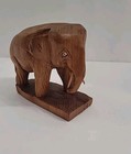 Vintage Hand Carved Elephant Wooden Sculpture Figure Statue    4 Inch 