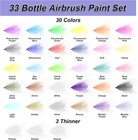Airbrush Paint - 30 Colors With 3 Thinner  Ready To Spray Airbrush Paint Set  Wa