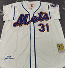 Vintage Mike Piazza  31 Mets Throwback White Sewn Stitched Jersey 