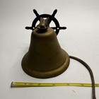 Vintage Cast Iron Nautical Ship Bell   Wheel Wall Mount Rustic Maritime Decor