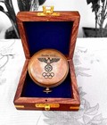 Pocket Compass X-mas Vintage Brass Antique Nautical Marine Compass With Box