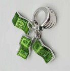 925 Sterling Silver Dollar Bills Money Charm Pendant For Bracelet  necklace