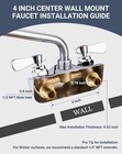 Restaurant Grade 4  Wall Mount Faucet With 6 swivel Spout For Commercial Kitchen