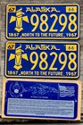 1966 1967 Alaska Totem Pole Eagle License Plate Pair Mint In Original Envelope