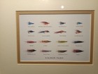 Vintage Framed Salmon Fishing Flies Print 8x10