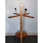 Vintage Handmade Yarn Swift Skein Winder Carved Oak Folk Art Solid Wood Unique
