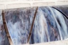 Antique Curved Slag Glass Replacement Panels Blue White Swirl Lamp Shade Lot 5
