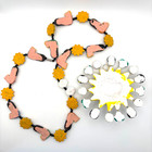 Mexican Skull Mermaid Clay Necklace And Wall Decor Folk Art  Dia De Los Muertos