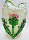 Antique Kralik Martele Bohemian Iridescent Art Nouveau Glass Ruffle Edge Vase