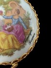 Vintage Mini Porcelain Transferware Limoge Hand Mirror