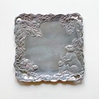 Vtg Arthur Court Bunny Rabbit Tray Platter 12    Square 2001 Cast Aluminum Easter