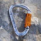 2pc 25kn Aluminum Rock Climbing Auto Locking Carabiner Clip Heavy Duty Snap Hook