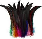 Colorful Rooster Tail Feathers-50pc 10-12inch Natural Long Rooster Tail Feathers