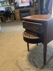 Wooden Brown Spool Storage Box Sewing Cabinet With Drawers