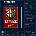 Alfa Romeo Service Garage Sign     Heavy Metal Sign     40    60 Cm  15 7       23 6    