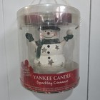 2016 New Yankee Candle Sparkling Cinnamon Ceramic Snowman Tea Light Holder Set