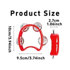 Anphly 2pcs Red Plastic Tambourines  Handheld Percussion 2pcs 