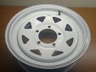 Premium Service 15x5 5 On 5 5 Spoked Steel Trailer Whl White W  Pinstripes