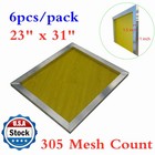 6pcs 23  X 31  - Aluminum Frame Silk Screen - 305 Yellow Color Mesh Us Stock