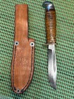 Vintage Norwegian Finnish Style Fixed Knife  puukko  With Leather Sheath 7   