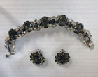 Vintage Juliana D e Black Diamond   Rhinestone Demi- Parure Book Pieces