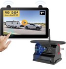 7  2ch Magnetic Solar Wireless Backup Camera Touch Screen Monitor Dvr Rv Camper