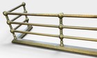 Antique Victorian 36    Brass Fireplace Fender 3-rail Guard Ornate Turned Supports