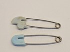 Vintage Baby Diaper Pins Japan Duck   Blue Plastic Safety Pins Pat Lock Lot Of 2