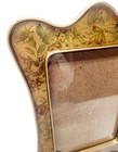 Vtg The Buckler s Heavy Enamel Photo Picture Frame Gold Scalloped Floral For 5x7