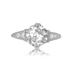 2 ct White Round Cut Moissanite Vintage Engagement Ring 14k White Gold Size 5 5