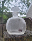 Vintage Tiny Frosted Glass Perfume Bottle With Original Stopper 2 1 4  Antique