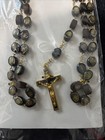 Vintage Catholic Rosary Photo Medal Beads Crucifix Saints Religious Prayer