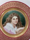 Antique Art Nouveau French Portrait Cabinet Plate Tressermann  Vogt  t v  Signed