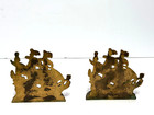 Nice Vintage Pair Of  Brass Sailing Ship Bookends