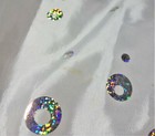 White Christmas Tree Skirt Faux Fur Sparkle Circles Hook   Loop Closure